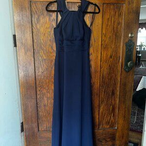 Priscilla of Boston Navy Pleated Bridesmaid Dress - Navy Size 4